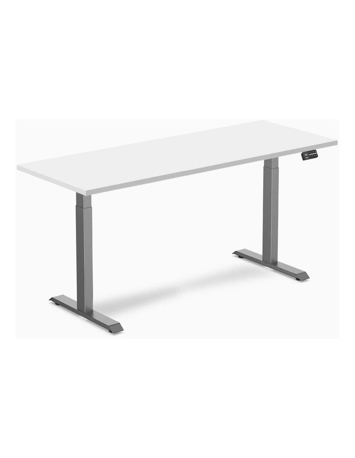 Dual Melamine Sit Stand Desk 2000x750mm in White image 1