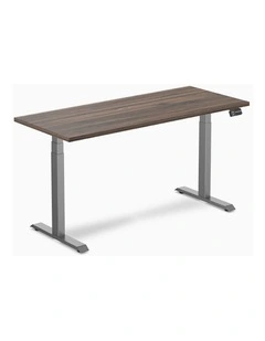Dual Melamine Sit Stand Desk 1800x750mm in Jarrah Leg/Space Grey