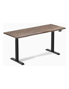 Dual Melamine Sit Stand Desk 2000x750mm in Natural Walnut/Matte Black