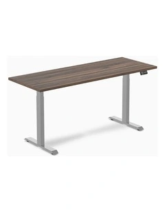 Dual Melamine Sit Stand Desk 2000x750mm in Jarrah Leg/Grey