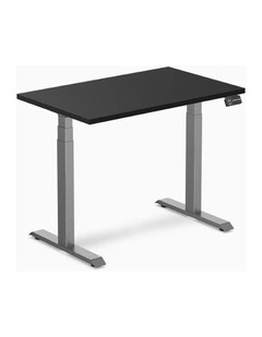 Desky Dual Melamine Sit Stand Desk - Black / 1200x750mm / Space Grey