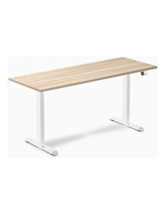 Dual Melamine Sit Stand Desk 2000x750mm in Classic Oak/White