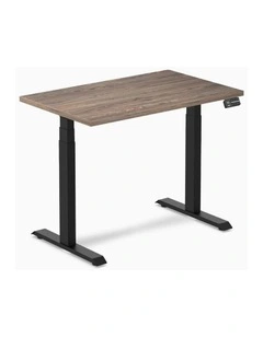 Dual Melamine Sit Stand Desk 1200x750mm in Natural Walnut/Matte Black