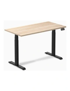 Dual Melamine Sit Stand Desk 1500x750mm in Classic Oak/Matte Black