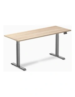 Dual Melamine Sit Stand Desk 2000x750mm in Classic Oak/Space Grey