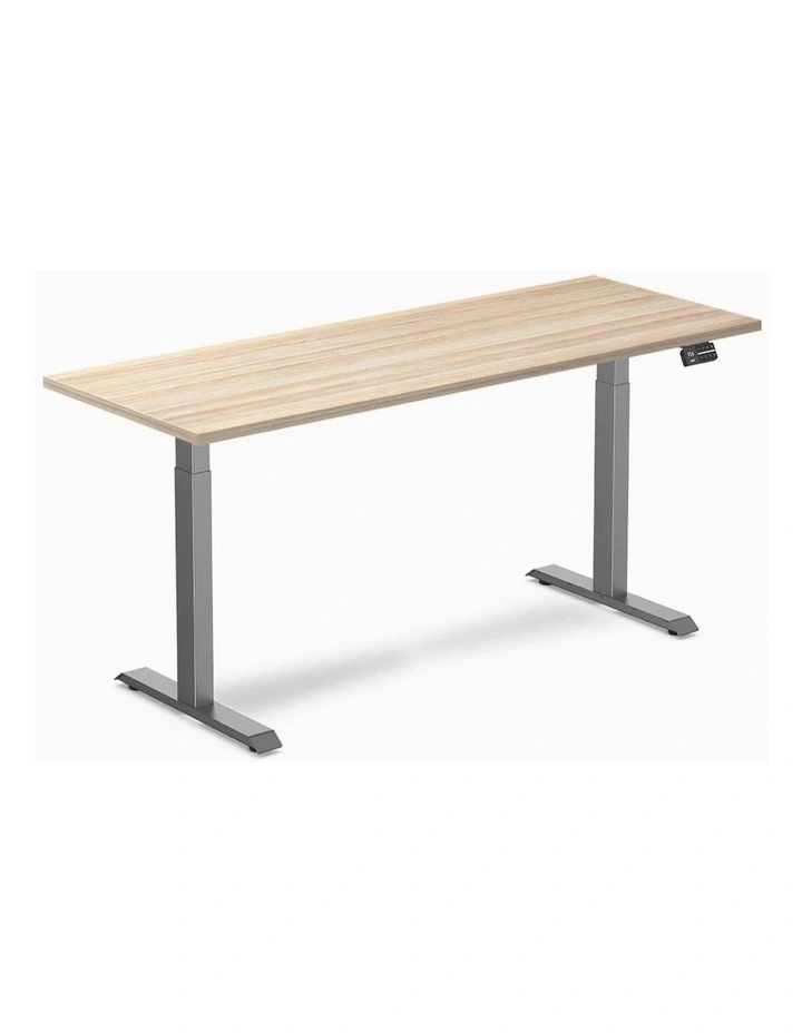 Dual Melamine Sit Stand Desk 2000x750mm in Classic Oak/Space Grey image 1