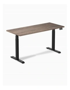 Dual Melamine Sit Stand Desk 1800x750mm in Brown