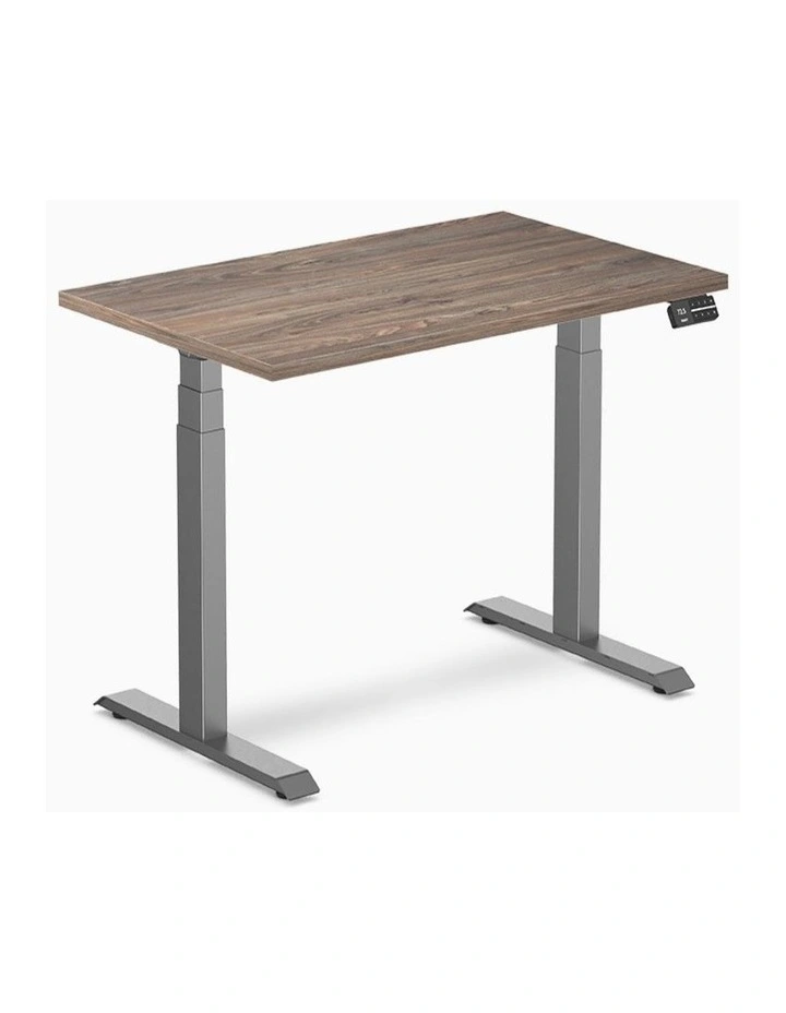 Dual Melamine Sit Stand Desk 1200x750mm in Brown image 1