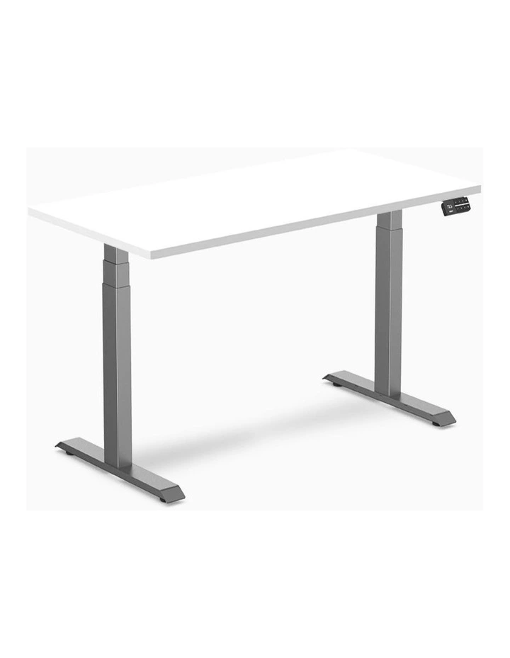 Dual Melamine Sit Stand Desk 1500x750mm in White image 1