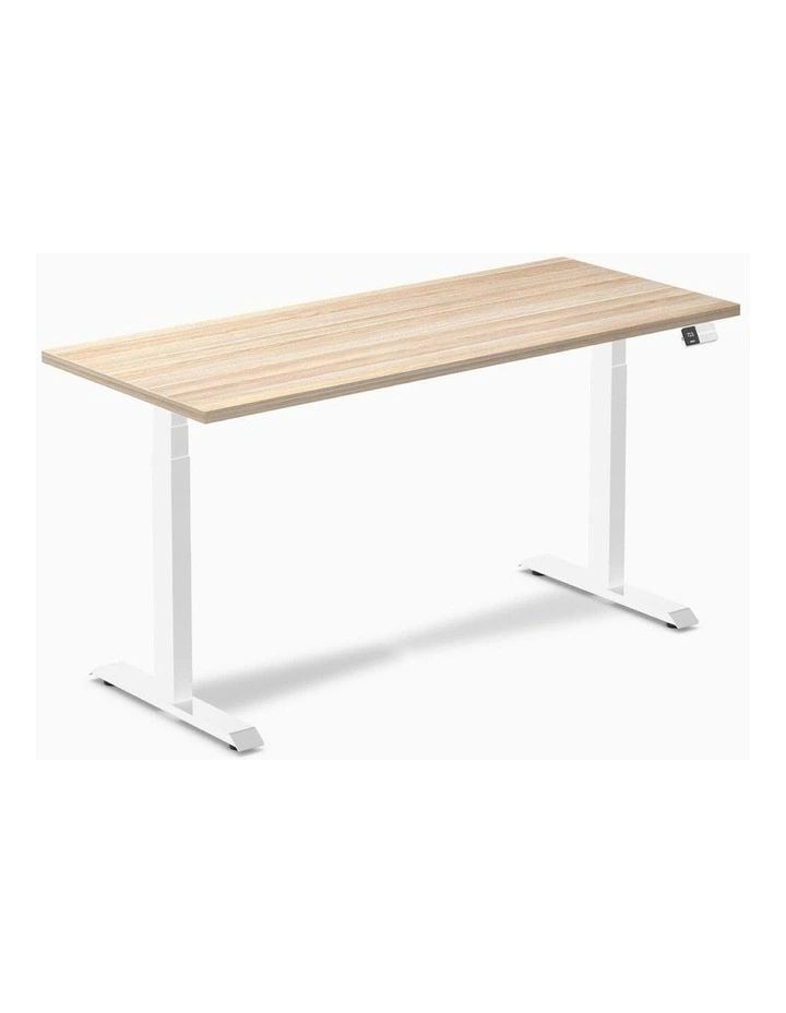 Dual Melamine Sit Stand Desk 1800x750mm in Classic Oak image 1
