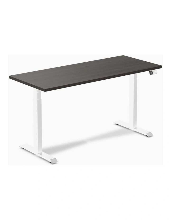 Dual Melamine Sit Stand Desk 2000x750mm in Brown image 1