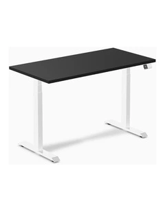 Desky Dual Melamine Sit Stand Desk - Black / 1500x750mm / White