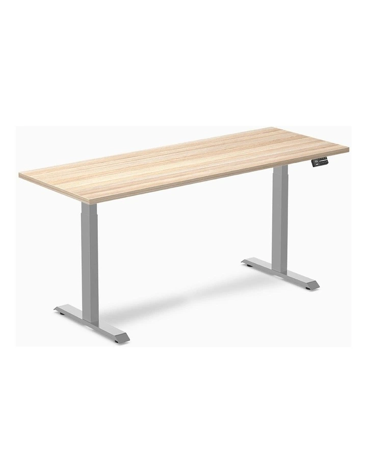Dual Melamine Sit Stand Desk 2000x750mm in Classic Oak/Grey image 1