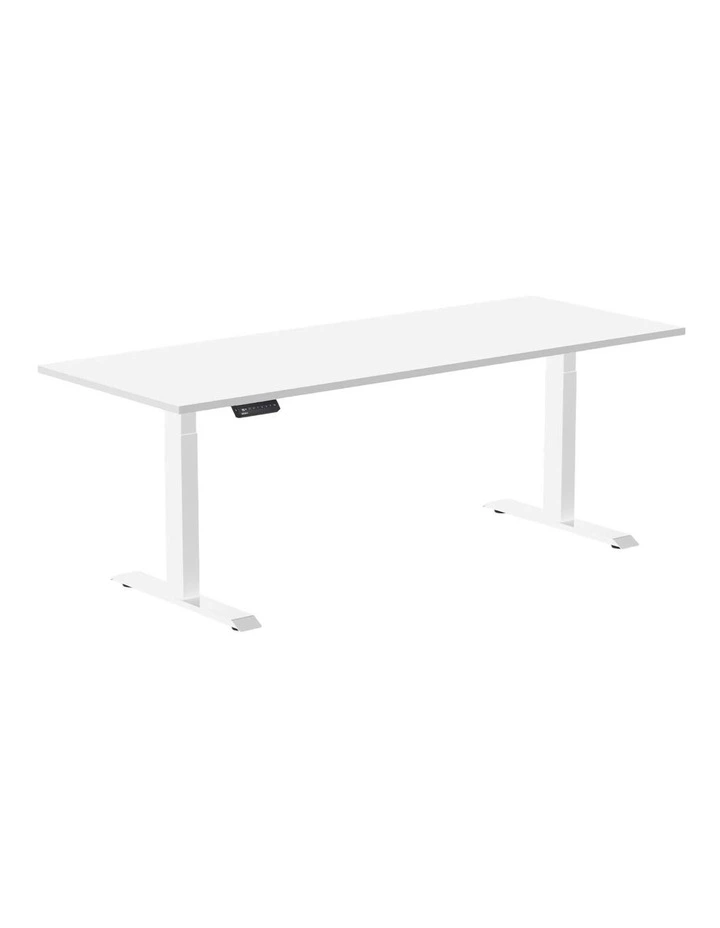 Single Sit Stand Desk 2000x750mm in White/White image 1