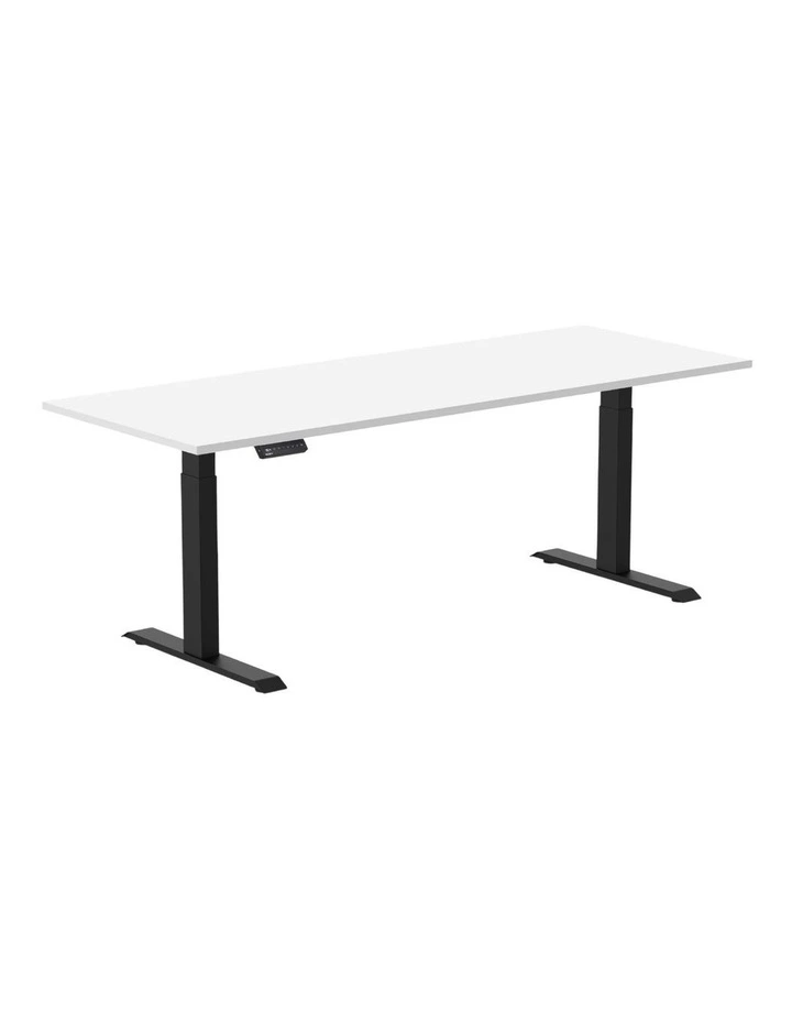 Single Sit Stand Desk 2000x750mm in White/Black image 1