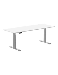 Single Sit Stand Desk 2000x750mm in White/Grey