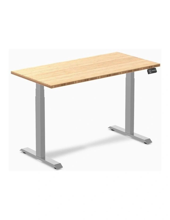 Desky Dual Bamboo Sit Stand Desk - Bamboo / 1500x750mm / Grey image 1