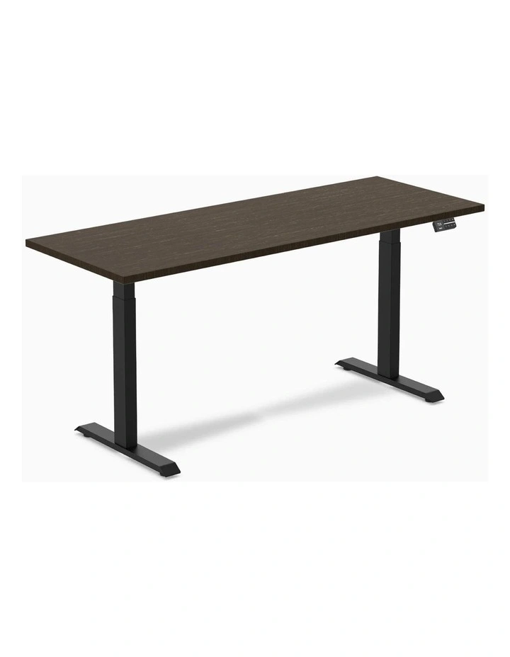 Dual Bamboo Sit Stand Desk 2000x750mm in Matte Black image 1
