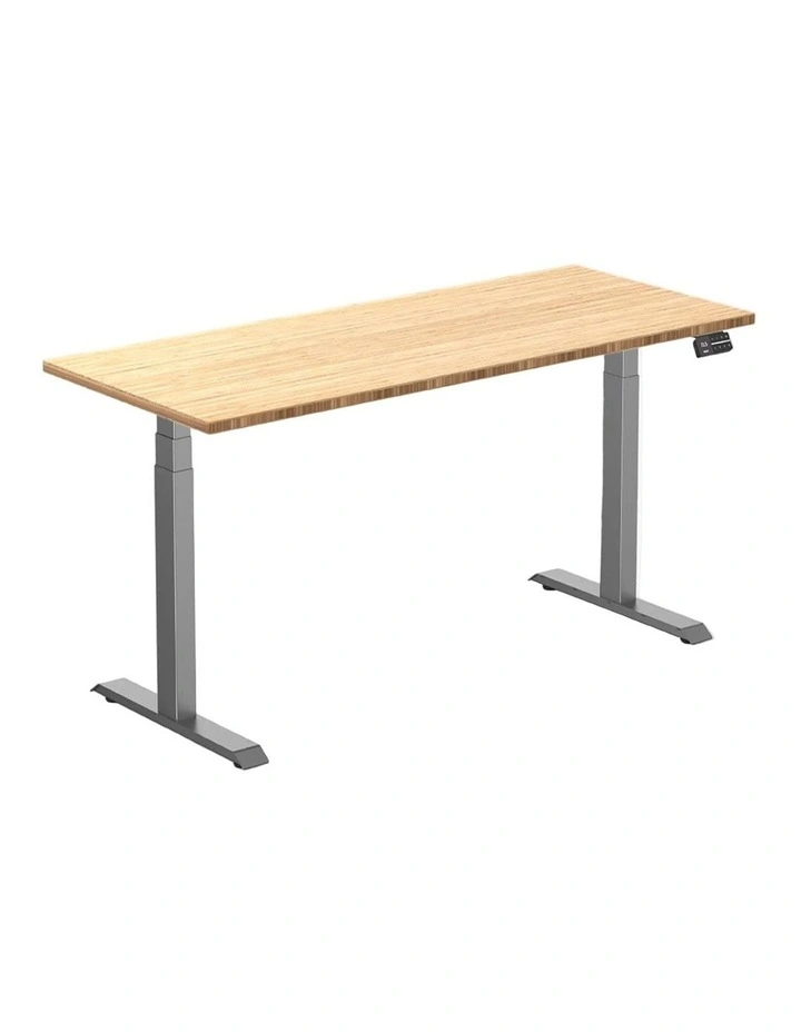 Dual Bamboo Sit Stand Desk 1800x750mm in Space Grey image 1