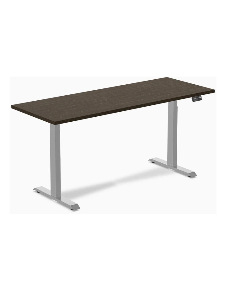 Desky Dual Bamboo Sit Stand Desk - Dark Bamboo / 2000x750mm / Grey image 1