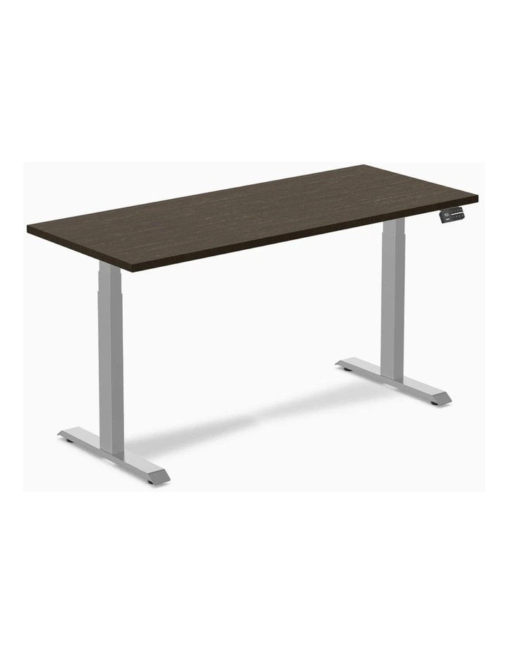 Desky Dual Bamboo Sit Stand Desk - Dark Bamboo / 1800x750mm / Grey image 1