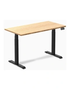 Desky Dual Bamboo Sit Stand Desk - Bamboo / 1500x750mm / Matte Black