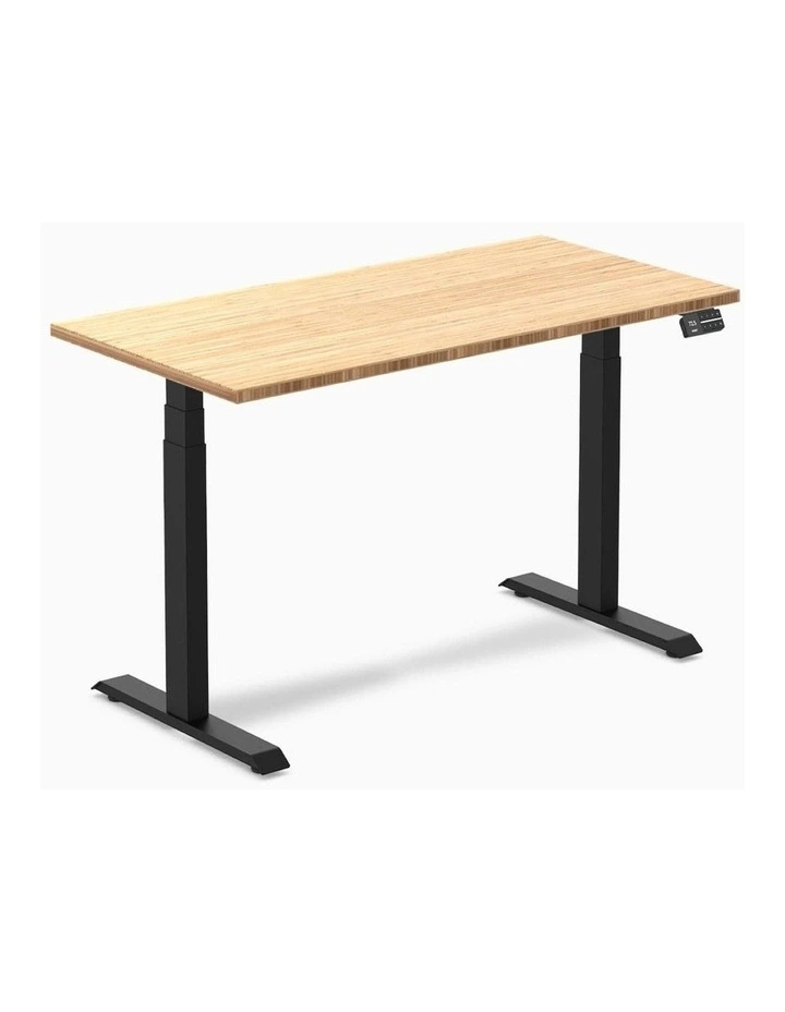 Desky Dual Bamboo Sit Stand Desk - Bamboo / 1500x750mm / Matte Black image 1