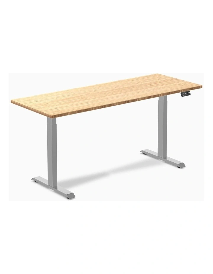 Desky Dual Bamboo Sit Stand Desk - Bamboo / 2000x750mm / Grey image 1