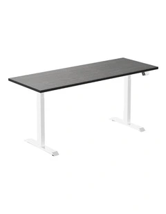 Desky Dual Bamboo Sit Stand Desk - Dark Bamboo / 2000x750mm / White