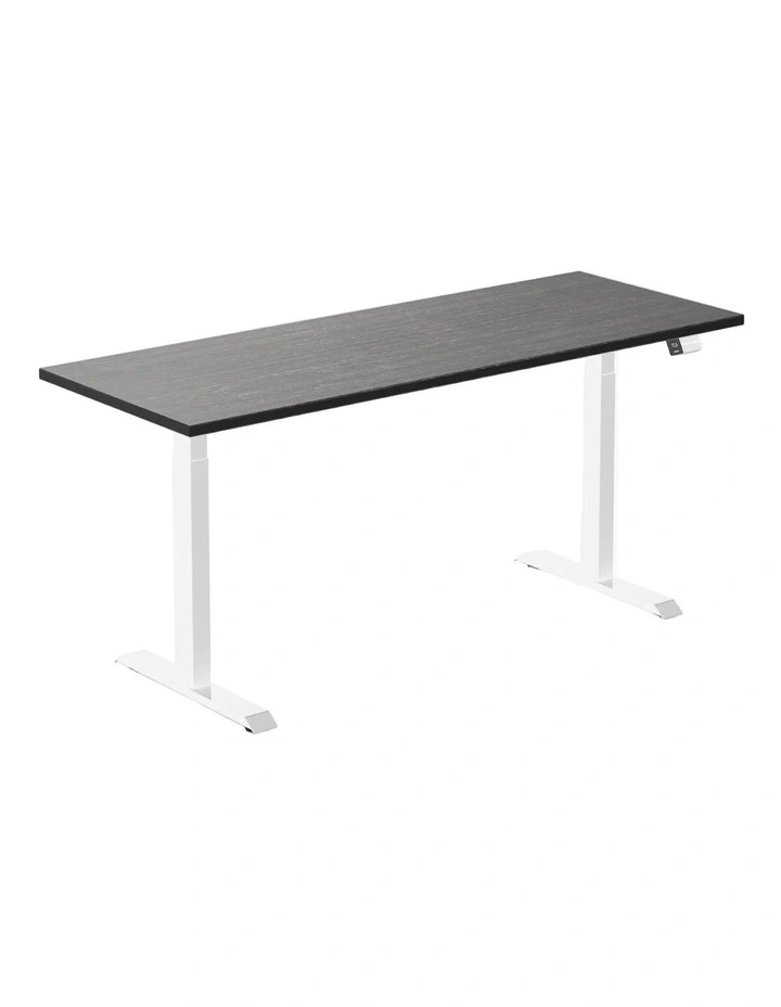 Desky Dual Bamboo Sit Stand Desk - Dark Bamboo / 2000x750mm / White image 1