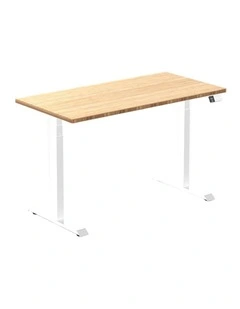 Desky Dual Bamboo Sit Stand Desk - Bamboo / 1500x750mm / White
