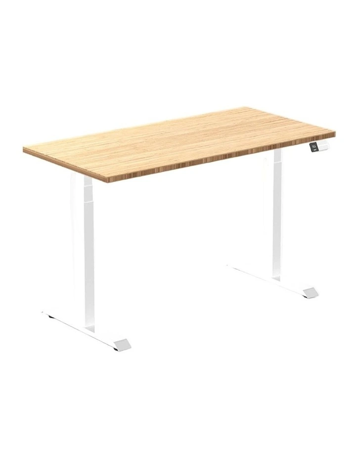 Desky Dual Bamboo Sit Stand Desk - Bamboo / 1500x750mm / White image 1