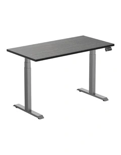 Dual Bamboo Sit Stand Desk 1500x750mm in  Dark Bamboo/Space Grey