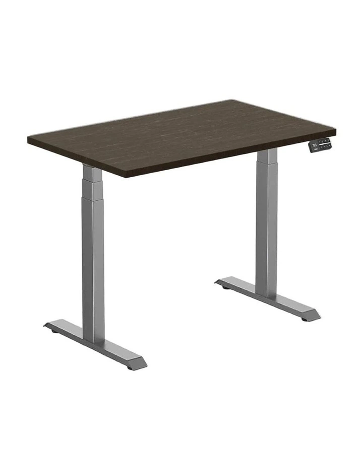 Dual Bamboo Sit Stand Desk 1200x750mm Dark Bamboo/Space Grey image 1