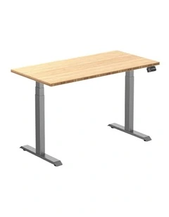 Dual Bamboo Sit Stand Desk 1500x750mm Bamboo/Space Grey