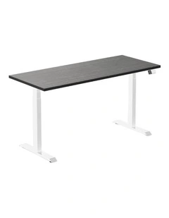 Dual Bamboo Sit Stand Desk 1800x750mm in Dark Bamboo/White