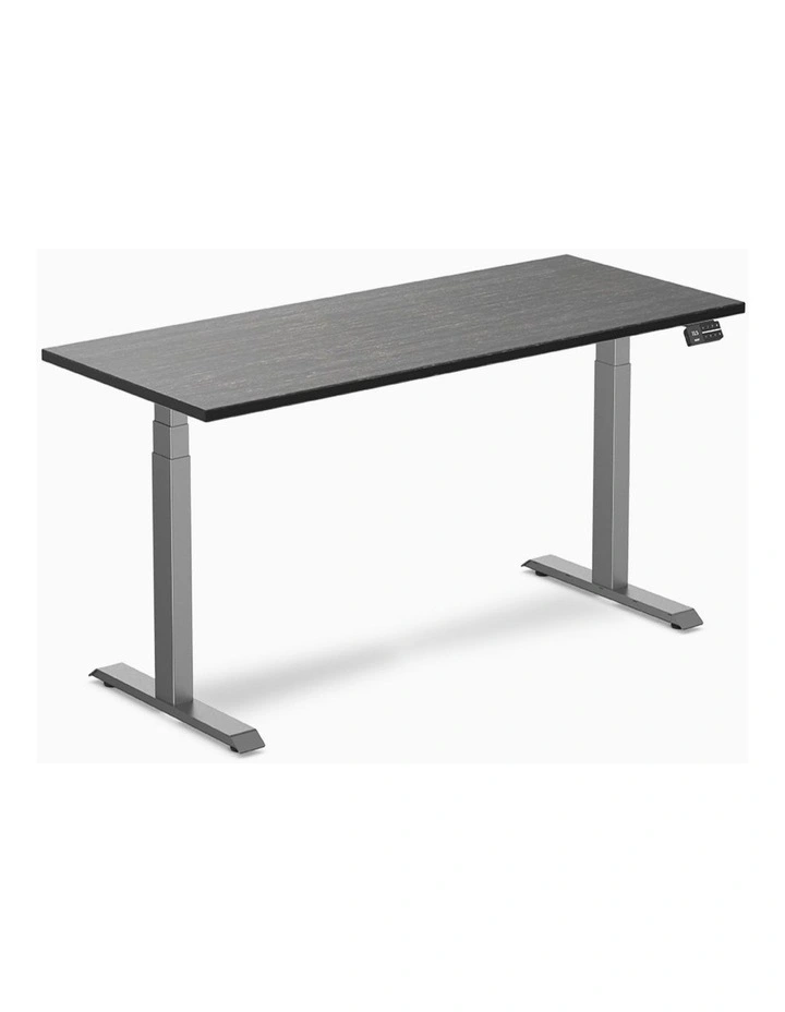 Dual Bamboo Sit Stand Desk 1800x750mm in Dark Bamboo/Space Grey image 1
