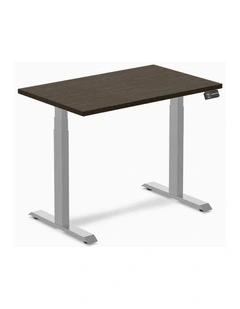 Dual Bamboo Sit Stand Desk 1200x750mm- Dark Bamboo/Grey