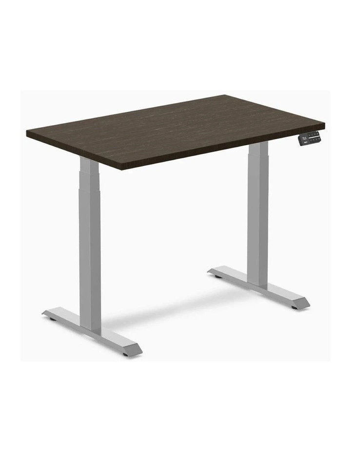 Dual Bamboo Sit Stand Desk 1200x750mm- Dark Bamboo/Grey image 1