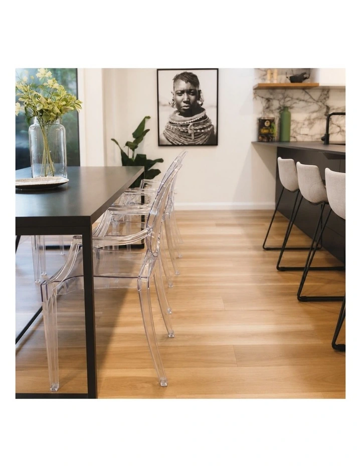 Pack of 4, Replica Philippe Starck Louis Ghost Arm Chair, Clear image 6