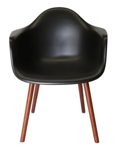 Replica Eames DAW Hal Inspired Chair, Plastic & Walnut