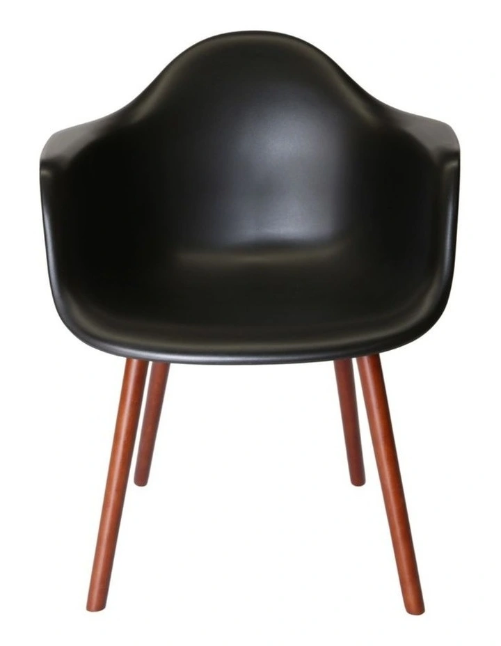 Replica Eames DAW Hal Inspired Chair, Plastic & Walnut image 1