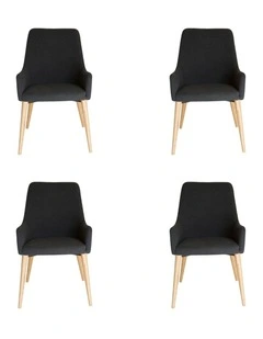 Pack of 4, Rio Dining Chair, Natural Legs