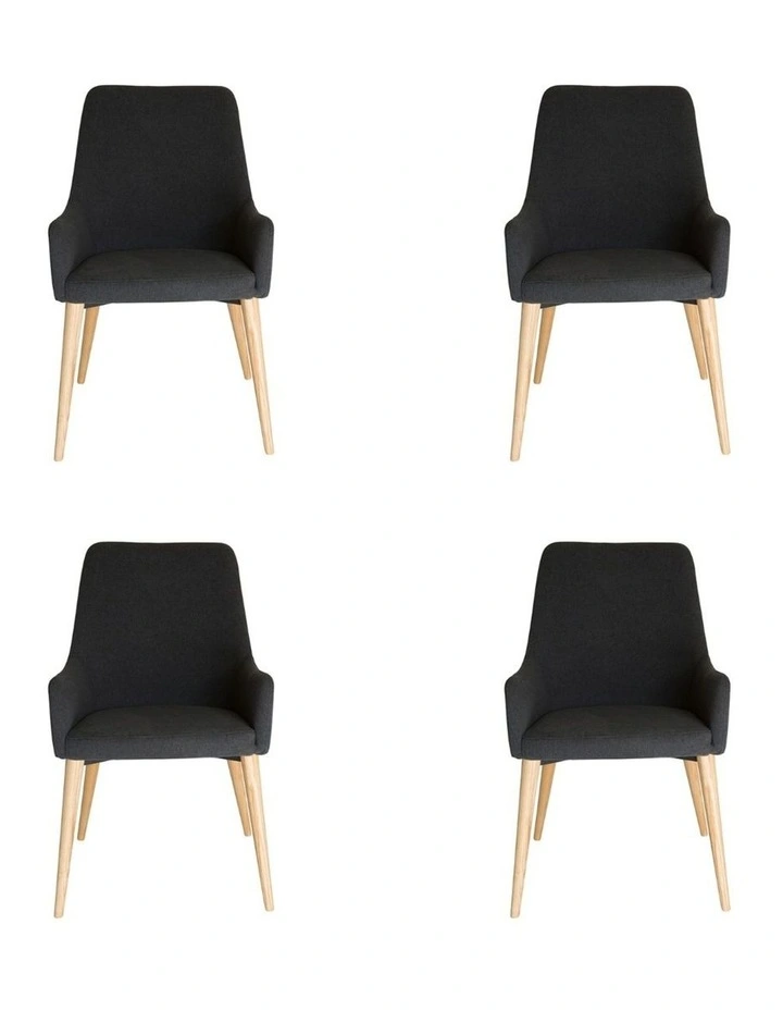 Pack of 4, Rio Dining Chair, Natural Legs image 1