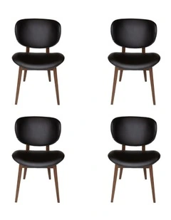 Pack of 4, Nobu Dining Chair, Walnut Legs