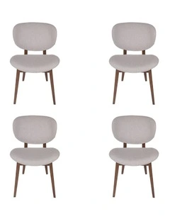 Pack of 4, Nobu Dining Chair, Walnut Legs
