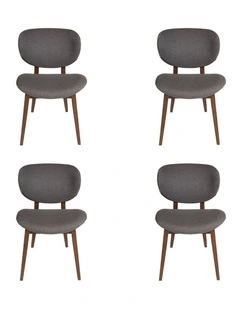 Pack of 4, Nobu Dining Chair, Walnut Legs