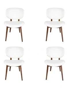 Pack of 4, Nobu Dining Chair, Walnut Legs