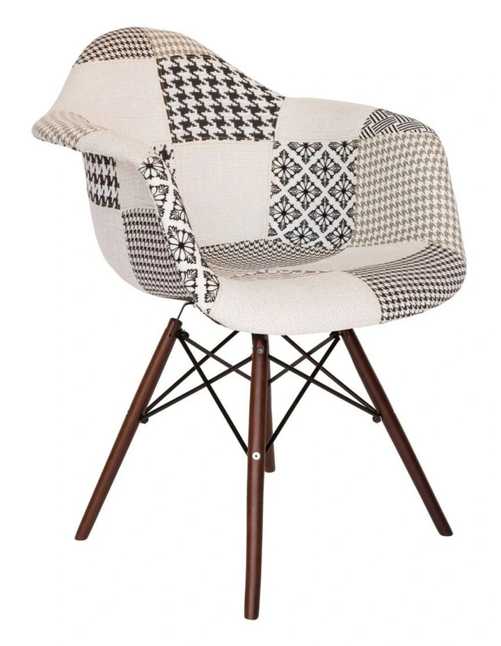 Replica Eames DAW Eiffel Chair, Fabric & Walnut image 2