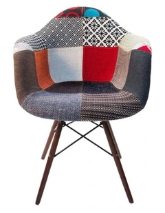 Replica Eames DAW Eiffel Chair, Fabric & Walnut